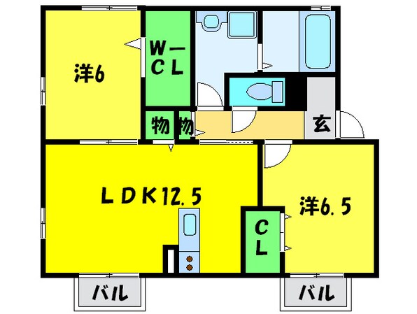 クレ－ルＫの物件間取画像